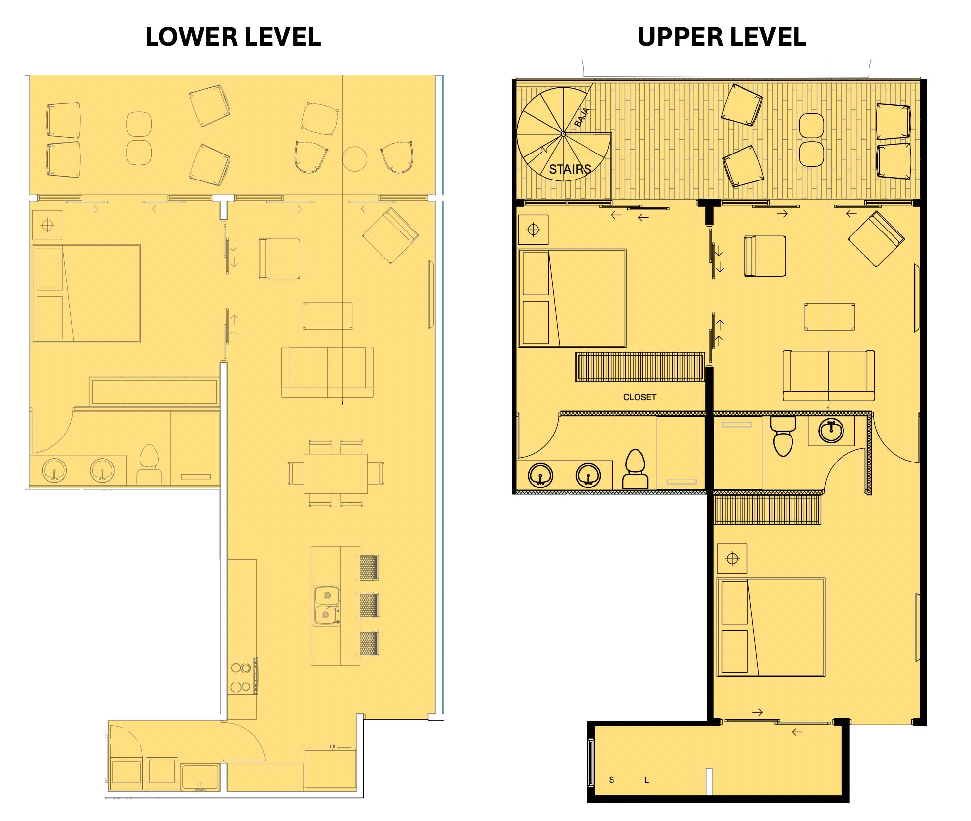 3 Bedroom, 2 Story Units, at Anamara, Costa Rica. Floor Plan